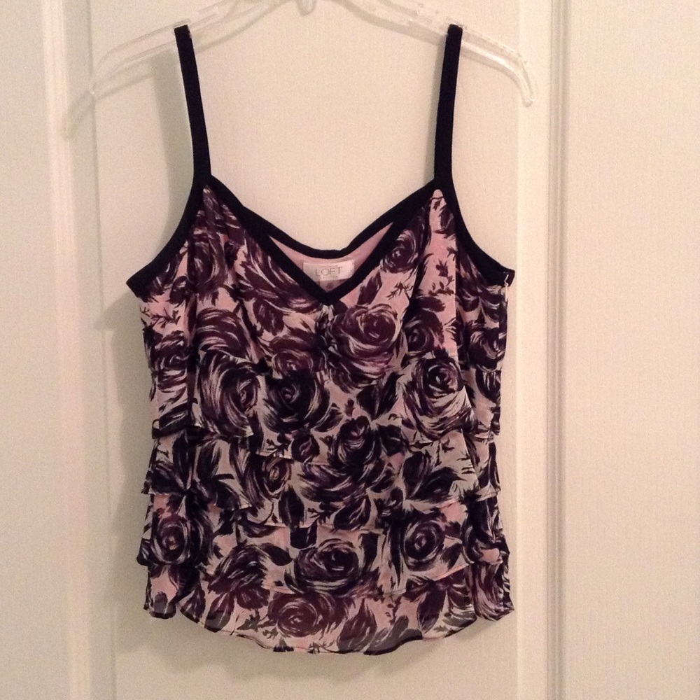 Ann Taylor Loft Petites Floral tank top blouse